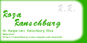 roza ranschburg business card